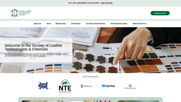 Screenshot of the The Society Of Leather Technologists And Chemists Limited website