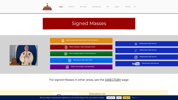 Screenshot of the Association For The Catholic Deaf Of Great Britain And Ireland website
