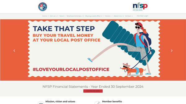 Screenshot of the The National Federation Of Sub-Postmasters Benevolent Fund website