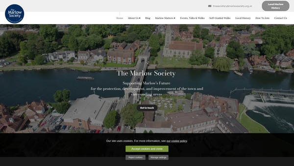 Screenshot of the The Marlow Society website