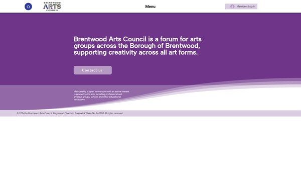 Screenshot of the Brentwood Arts Council website