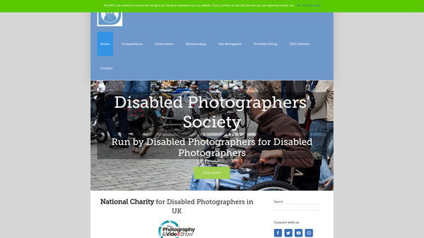 Screenshot of the The Disabled Photographers Society website