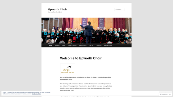 Screenshot of the Epworth Choir website