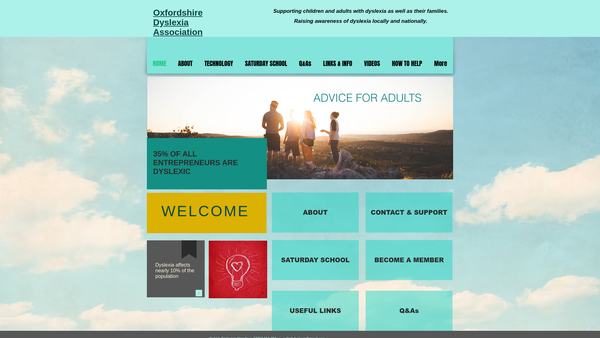 Screenshot of the The Oxfordshire Dyslexia Association website