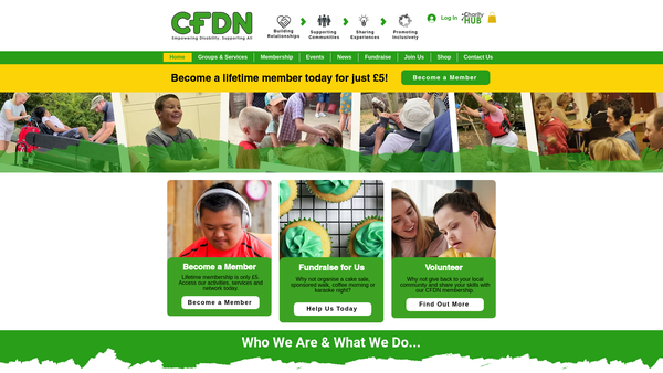 Screenshot of the Cfdn website