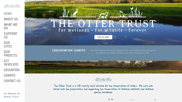 Screenshot of the The Otter Trust website