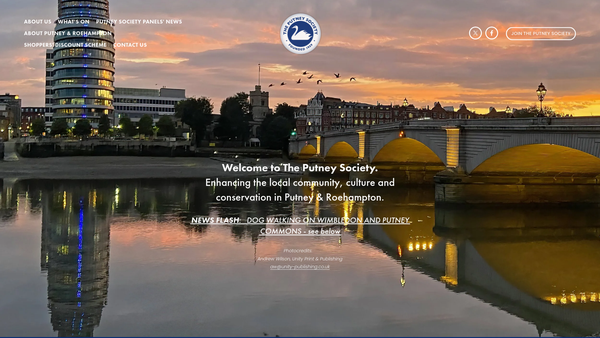 Screenshot of the The Putney Society website