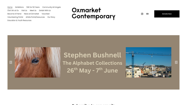 Screenshot of the Oxmarket Centre Of Arts Limited website