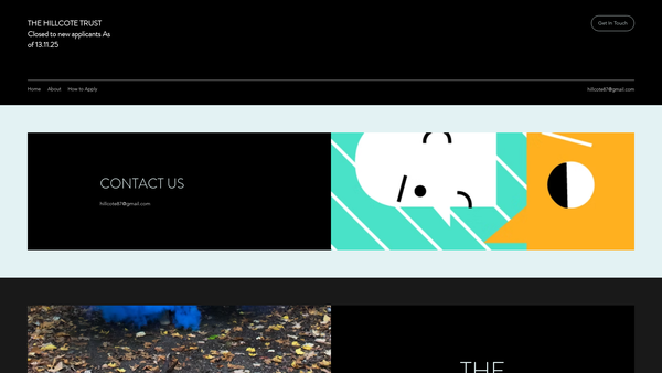 Screenshot of the The Hillcote Trust website