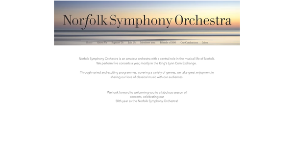 Screenshot of the The Norfolk Symphony Orchestra website