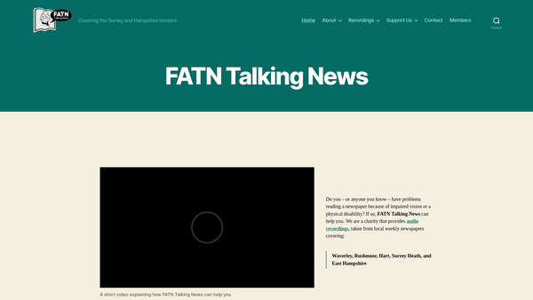 Screenshot of the Fatn Talking News website