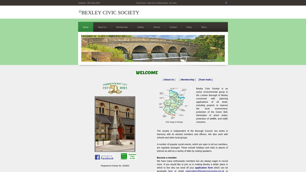 Screenshot of the Bexley Civic Society website