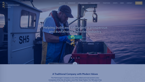Screenshot of the Fishmongers' Company's Charitable Trust website