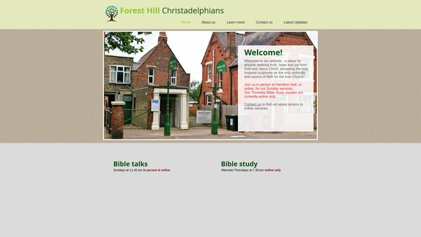 Screenshot of the Forest Hill Christadelphian Ecclesia website