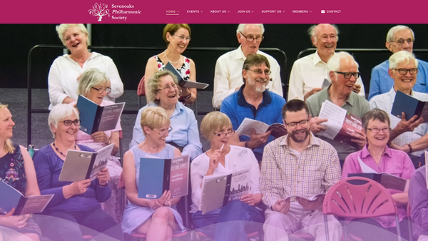 Screenshot of the Sevenoaks Philharmonic Society website