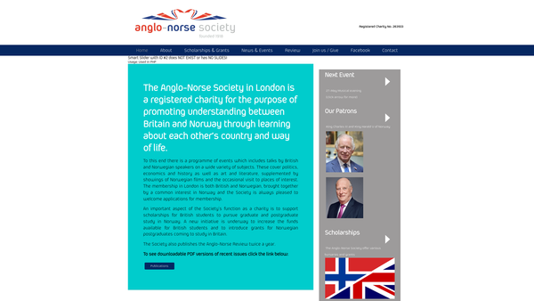Screenshot of the The Anglo-Norse Society In London website