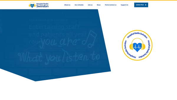 Screenshot of the Swindon Hospitals Broadcast Society website
