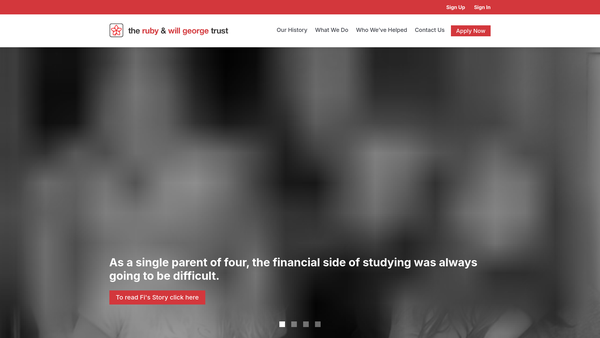 Screenshot of the The Ruby And Will George Trust website