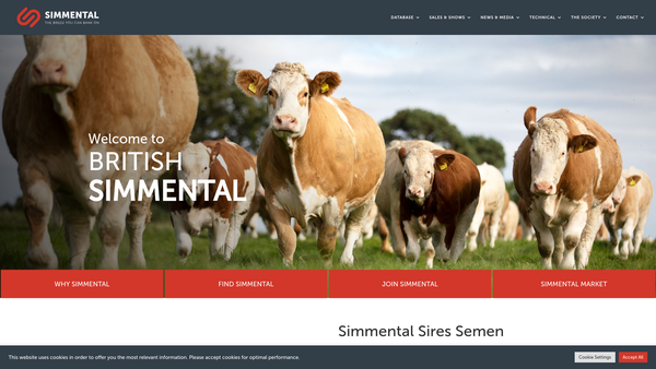 Screenshot of the The British Simmental Cattle Society Limited website