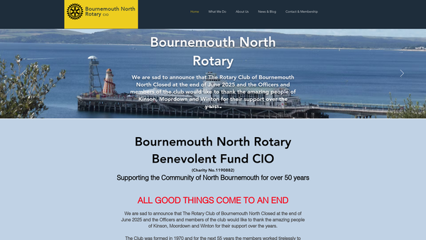 Screenshot of the The Rotary Club Of North Bournemouth Benevolent Fund website