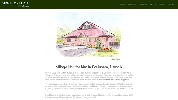 Screenshot of the New Frost Hall website