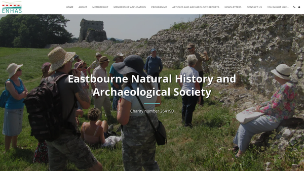 Screenshot of the The Eastbourne Natural History And Archaeological Society website