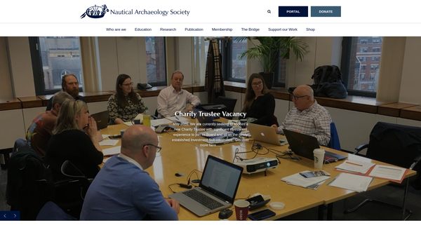 Screenshot of the The Nautical Archaeology Society website