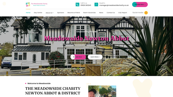 Screenshot of the The Meadowside Charity Newton Abbot And District website