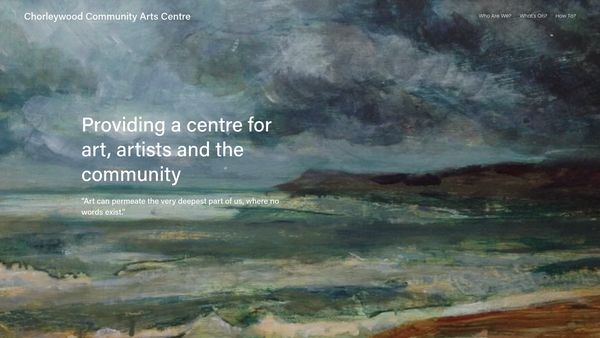 Screenshot of the Chorleywood Community Arts Centre website