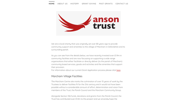 Screenshot of the Arthur Anson Trust website
