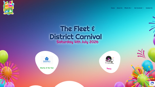 Screenshot of the The Fleet And District Carnival Association website