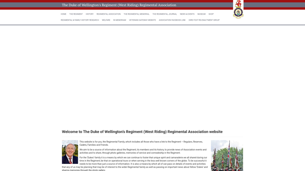Screenshot of the The Duke Of Wellington's Regiment Regimental And Journal Fund website