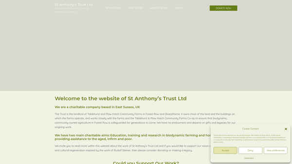 Screenshot of the St Anthony's Trust website