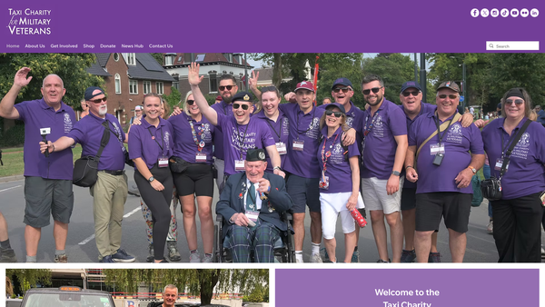 Screenshot of the Taxi Charity For Military Veterans website