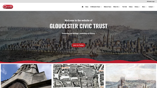 Screenshot of the Gloucester Civic Trust Limited website