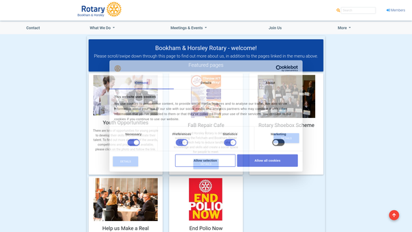 Screenshot of the The Rotary Club Of Bookham And Horsley Charitable Trust website