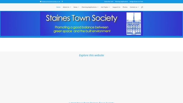 Screenshot of the Staines Town Society website
