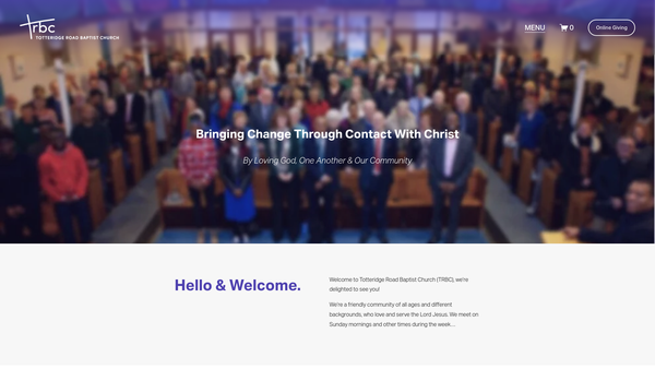 Screenshot of the Totteridge Road Baptist Church Ministers Trust Fund website