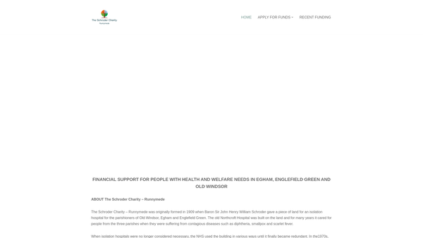 Screenshot of the Schroder Charity website