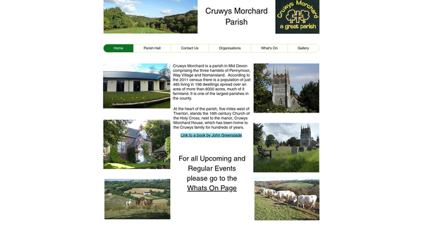 Screenshot of the Cruwys Morchard Parish Hall website