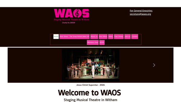 Screenshot of the Witham Amateur Operatic Society website