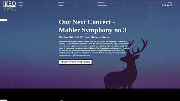 Screenshot of the Northampton Symphony Orchestra website