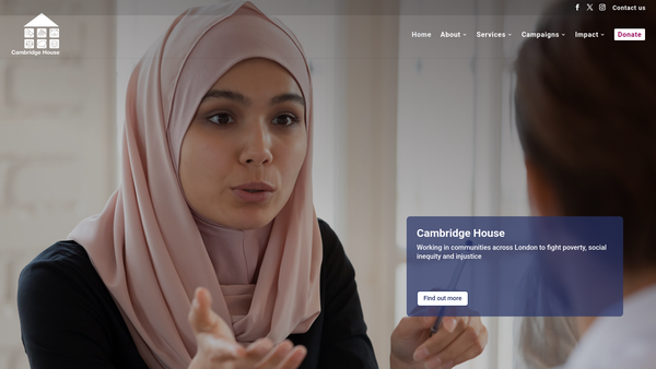 Screenshot of the Cambridge House And Talbot website