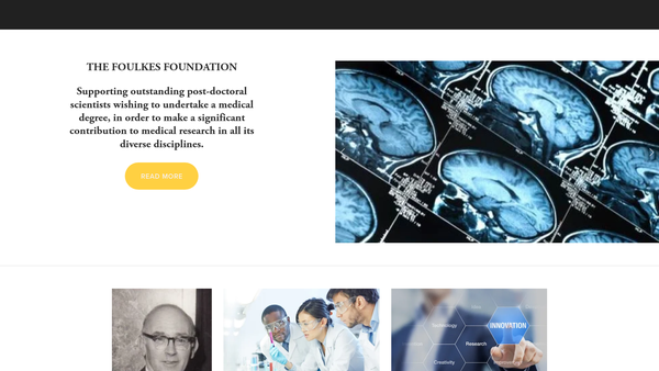 Screenshot of the The Foulkes Foundation website