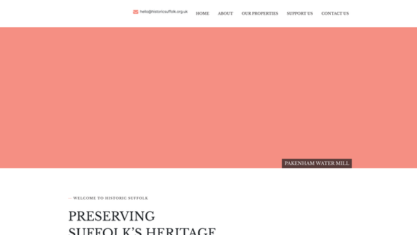 Screenshot of the Historic Suffolk website