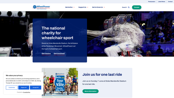 Screenshot of the The British Wheelchair Sports Foundation Limited website