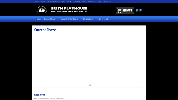 Screenshot of the Erith Theatre Guild Limited website