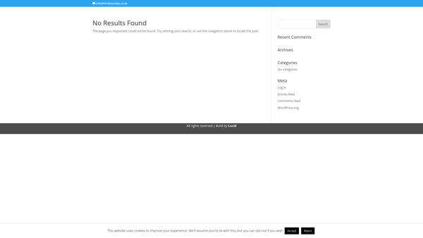 Screenshot of the Hindu Society website