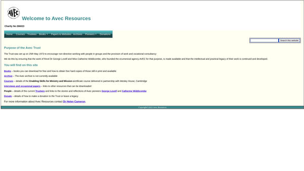 Screenshot of the The Church And Community Development Work Trust: Avec Resources website