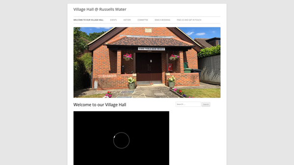 Screenshot of the Village Hall At Russells Water website